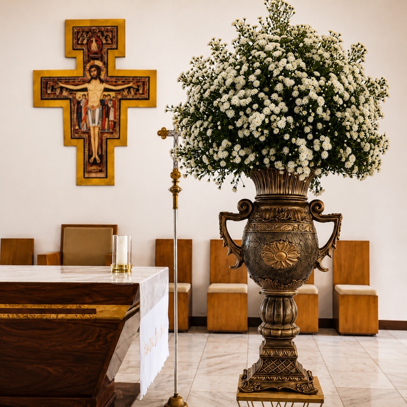 Vaso Ânfora Extra em acabamento ouro envelhecido da Kaeru Decorações