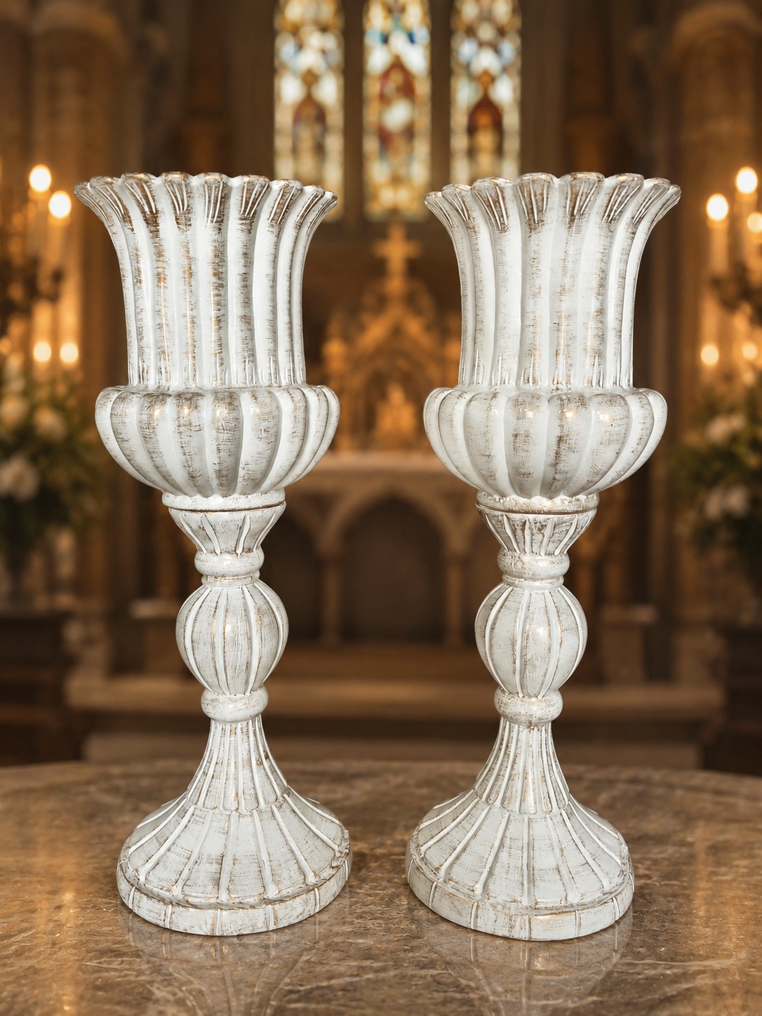 Vasos Grego Médio em branco provençal da Kaeru Decorações